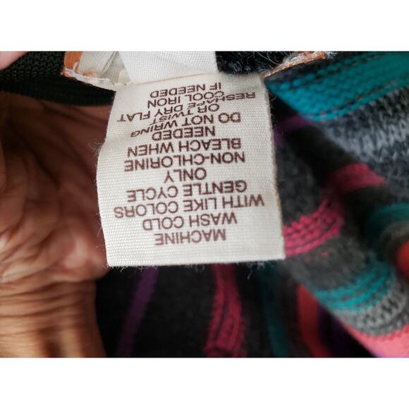 Mudd Women's Knit Sweater Skirt Small Striped Gray Pink Teal Pull-On Stretch - Picture 9 of 10